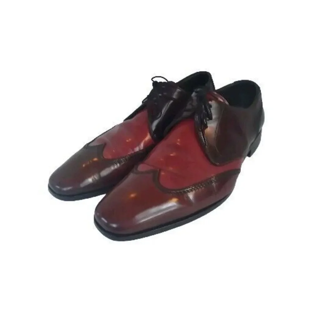 Hugo Boss Mens Leather‎ Two-tone Lace-up Pointed Toe Derby Shoes Size 10